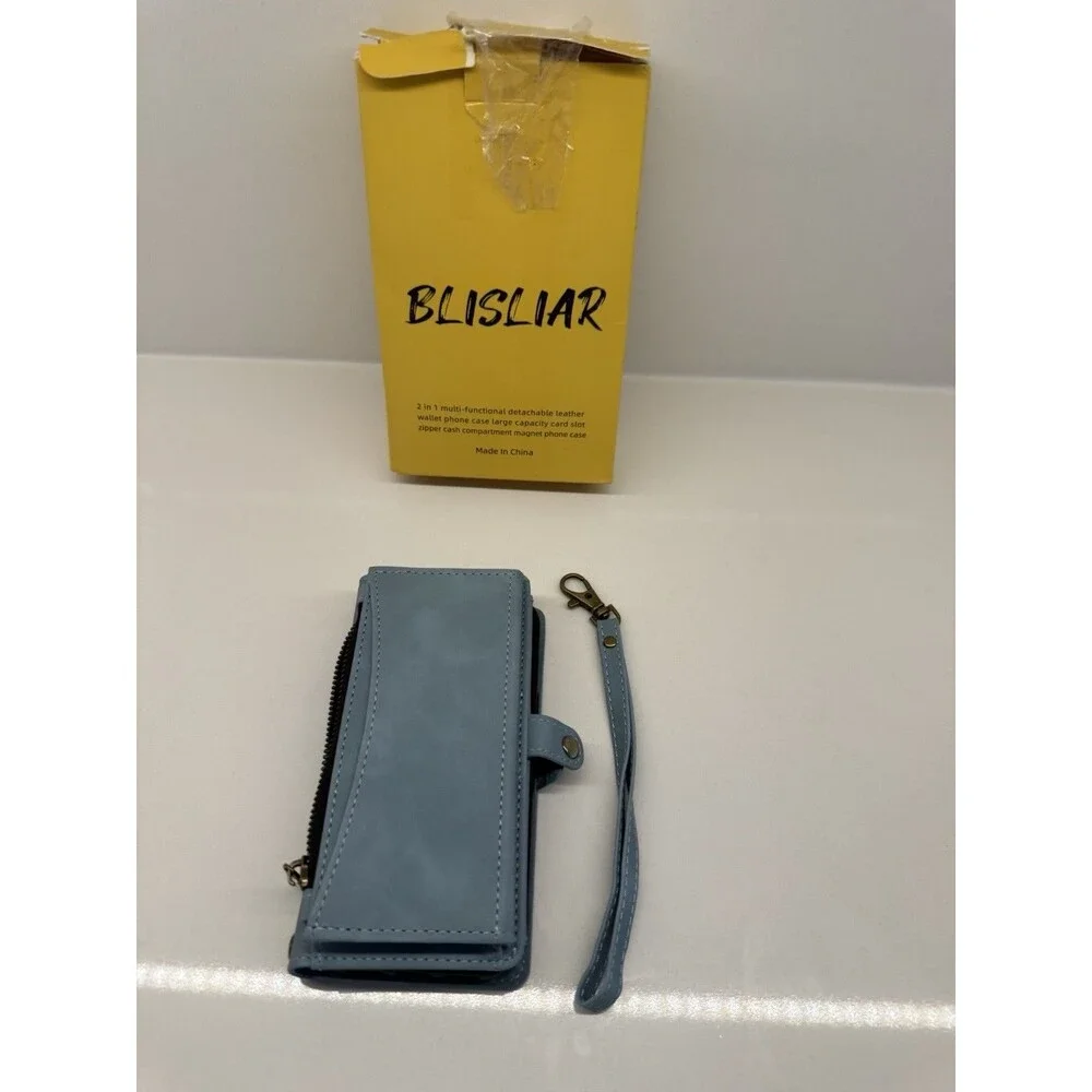 Wallet Case for iPhone 6.1'' Card Holder Crossbody Wallet Strap blue